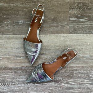 Franco Sarto Silver Mules